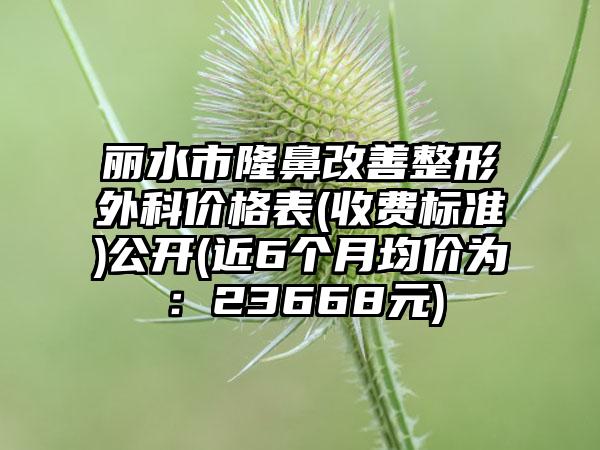 丽水市隆鼻改善整形外科价格表(收费标准)公开(近6个月均价为：23668元)