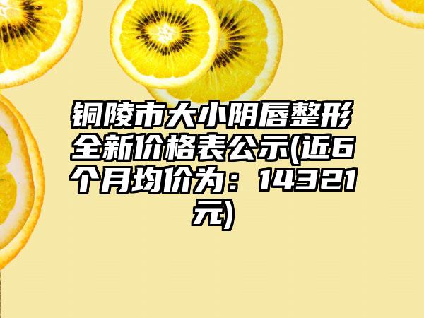 铜陵市大小阴唇整形全新价格表公示(近6个月均价为：14321元)