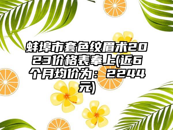 蚌埠市套色纹眉术2023价格表奉上(近6个月均价为：2244元)