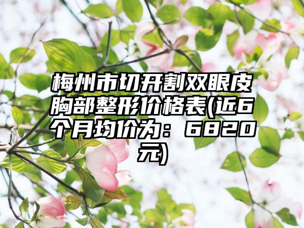 梅州市切开割双眼皮胸部整形价格表(近6个月均价为：6820元)