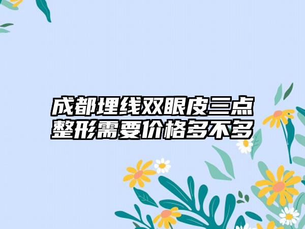 成都埋线双眼皮三点整形需要价格多不多