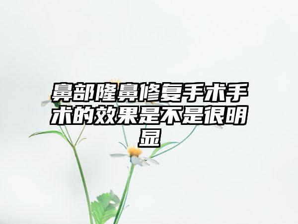 鼻部隆鼻修复手术手术的成果是不是很明显