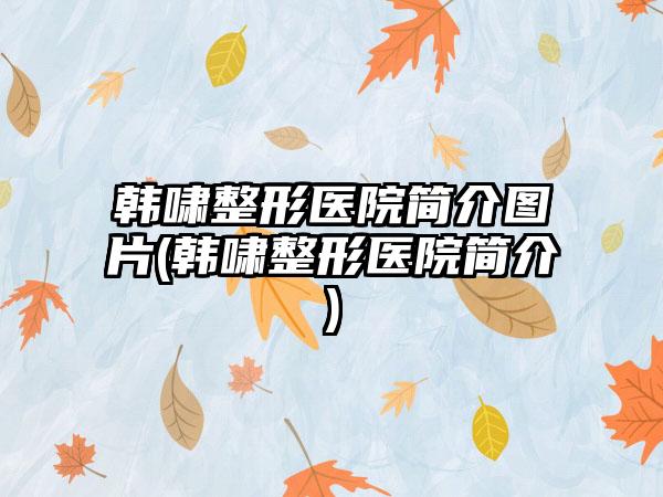 韩啸整形医院简介图片(韩啸整形医院简介)