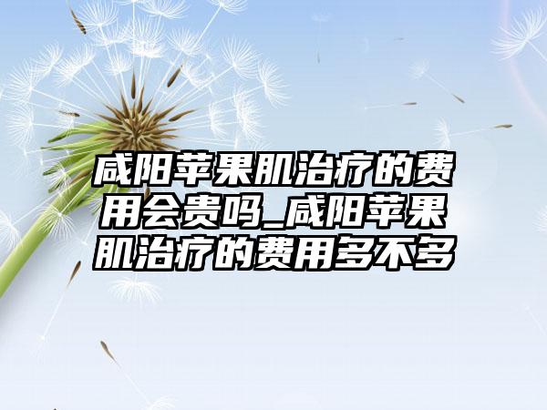 咸阳苹果肌治疗的费用会贵吗_咸阳苹果肌治疗的费用多不多