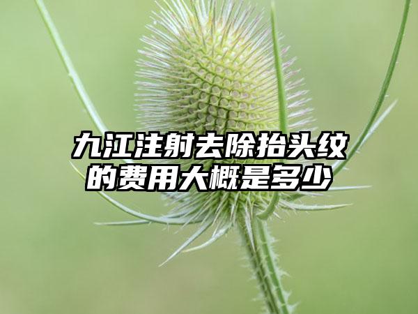 九江注射去除抬头纹的费用大概是多少