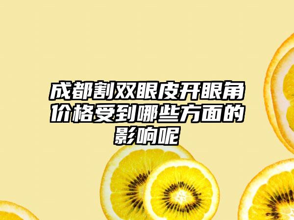 成都割双眼皮开眼角价格受到哪些方面的影响呢