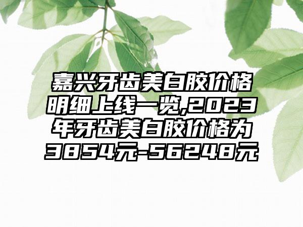 嘉兴牙齿美白胶价格明细上线一览,2023年牙齿美白胶价格为3854元-56248元