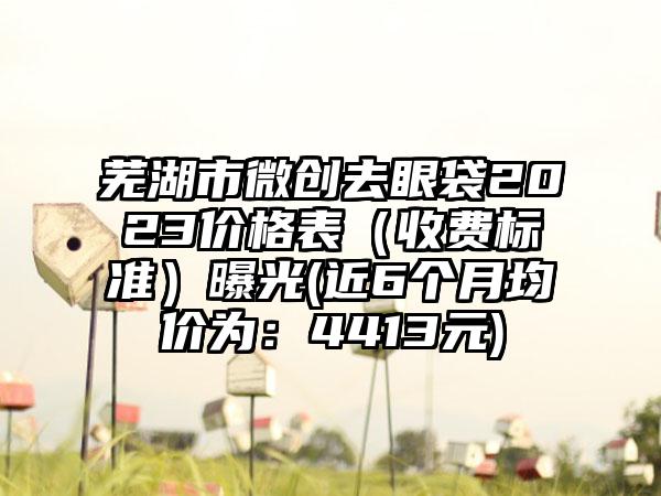 芜湖市微创去眼袋2023价格表（收费标准）曝光(近6个月均价为：4413元)