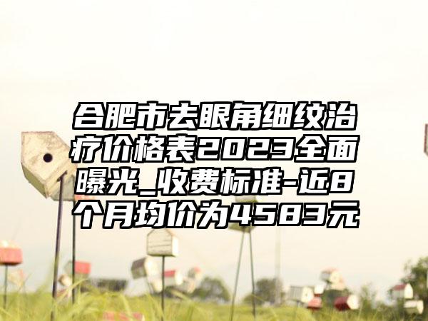 合肥市去眼角细纹治疗价格表2023多面曝光_收费标准-近8个月均价为4583元