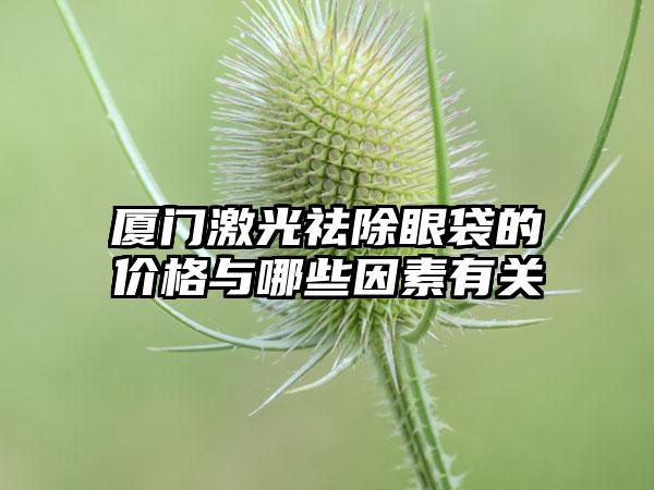 厦门激光祛除眼袋的价格与哪些因素有关