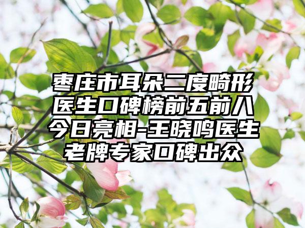 枣庄市耳朵二度畸形医生口碑榜前五前八今日亮相-王晓鸣医生老牌骨干医生口碑出众