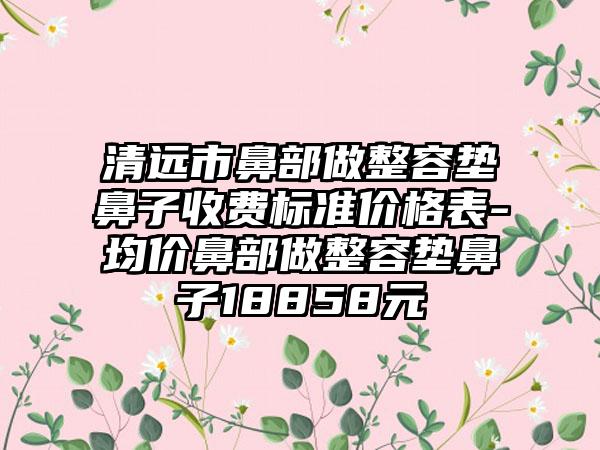 清远市鼻部做整容垫鼻子收费标准价格表-均价鼻部做整容垫鼻子18858元