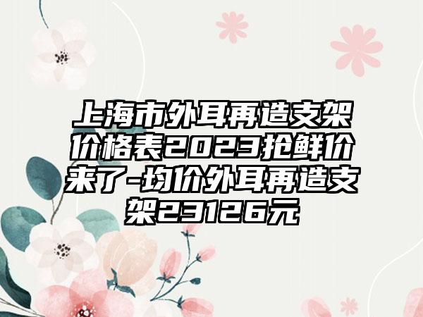 上海市外耳再造支架价格表2023抢鲜价来了-均价外耳再造支架23126元