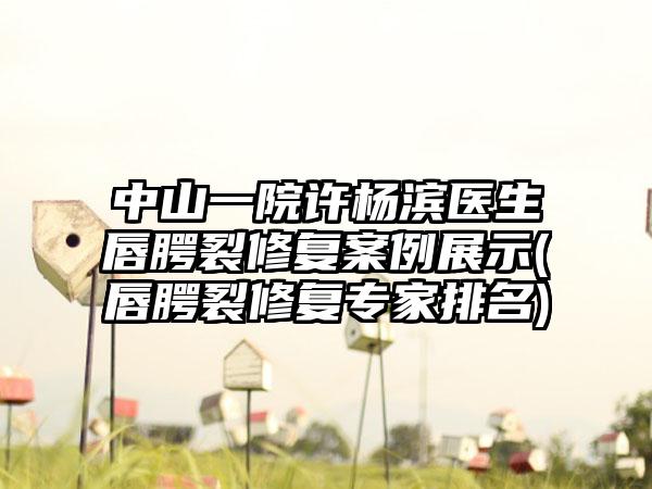 中山一院许杨滨医生唇腭裂修复实例展示(唇腭裂修复骨干医生排名)