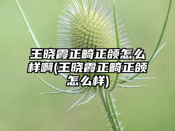 王晓霞正畸正颌怎么样啊(王晓霞正畸正颌怎么样)