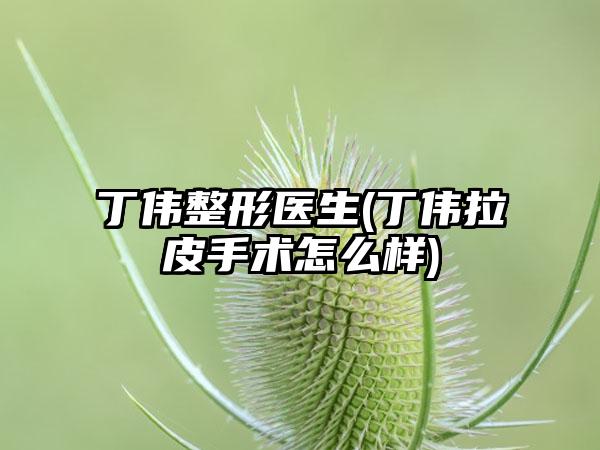 丁伟整形医生(丁伟拉皮手术怎么样)