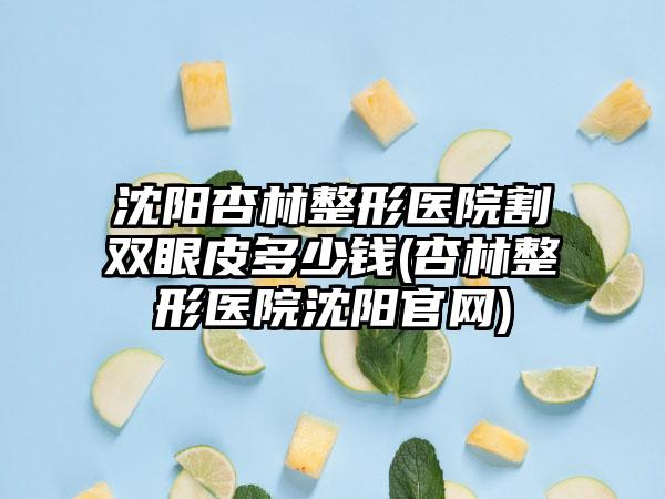 沈阳杏林整形医院割双眼皮多少钱(杏林整形医院沈阳官网)