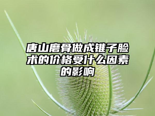 唐山磨骨做成锥子脸术的价格受什么因素的影响