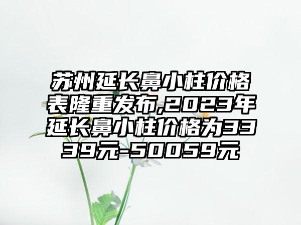 苏州延长鼻小柱价格表隆重发布,2023年延长鼻小柱价格为3339元-50059元