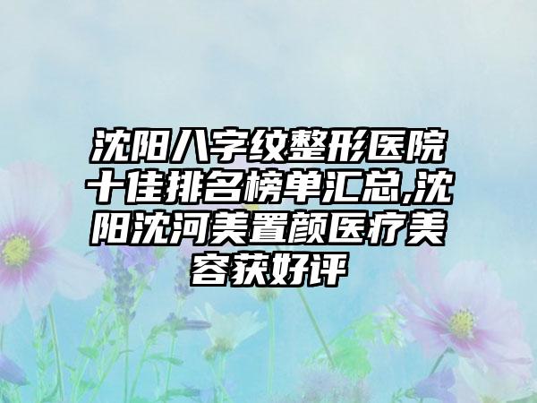 沈阳八字纹整形医院十佳排名榜单汇总,沈阳沈河美置颜医疗美容获好评