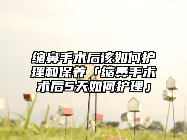 缩鼻手术后该如何护理和保养「缩鼻手术术后5天如何护理」