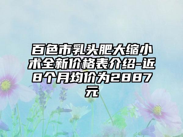 百色市乳头肥大缩小术全新价格表介绍-近8个月均价为2887元