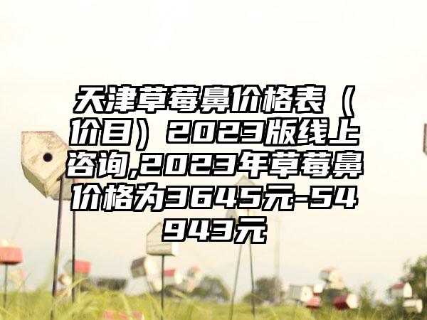 天津草莓鼻价格表（价目）2023版线上咨询,2023年草莓鼻价格为3645元-54943元