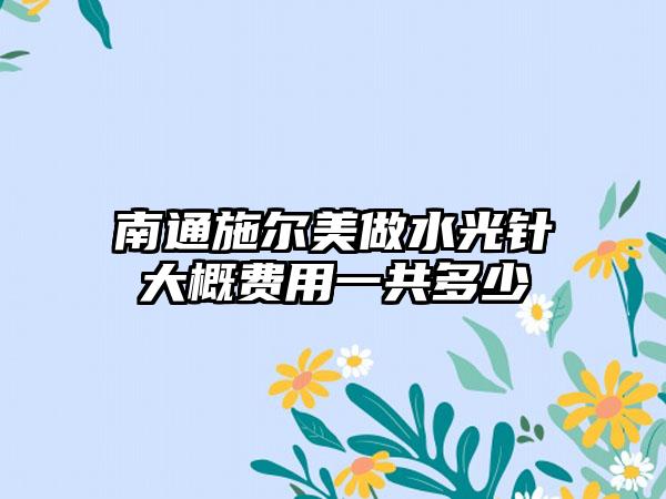 南通施尔美做水光针大概费用一共多少