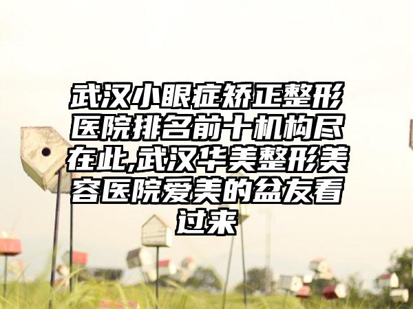 武汉小眼症矫正整形医院排名前十机构尽在此,武汉华美整形美容医院爱美的盆友看过来