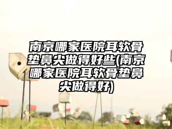 南京哪家医院耳软骨垫鼻尖做得好些(南京哪家医院耳软骨垫鼻尖做得好)