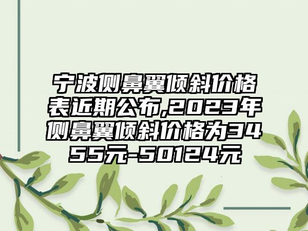 宁波侧鼻翼倾斜价格表近期公布,2023年侧鼻翼倾斜价格为3455元-50124元