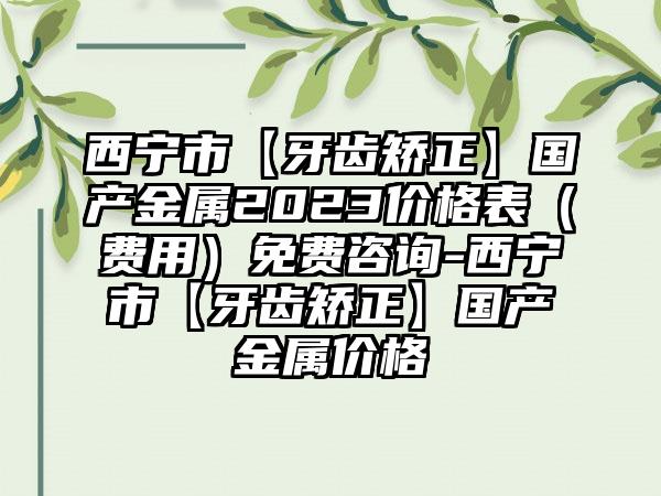 西宁市【牙齿矫正】国产金属2023价格表（费用）免费咨询-西宁市【牙齿矫正】国产金属价格