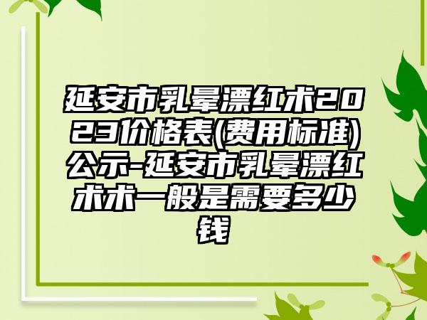 延安市乳晕漂红术2023价格表(费用标准)公示-延安市乳晕漂红术术一般是需要多少钱