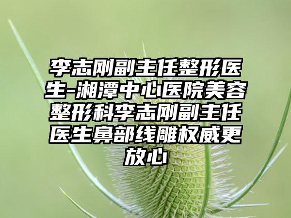 李志刚副主任整形医生-湘潭中心医院美容整形科李志刚副主任医生鼻部线雕权威更放心