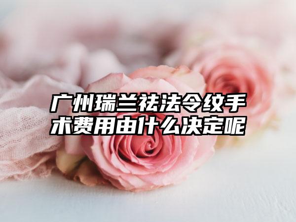 广州瑞兰祛法令纹手术费用由什么决定呢