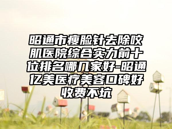 昭通市瘦脸针去除咬肌医院综合实力前十位排名哪几家好-昭通亿美医疗美容口碑好收费不坑