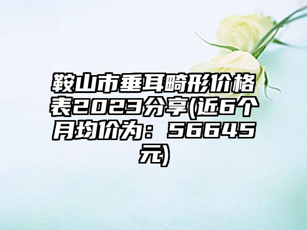 鞍山市垂耳畸形价格表2023分享(近6个月均价为：56645元)