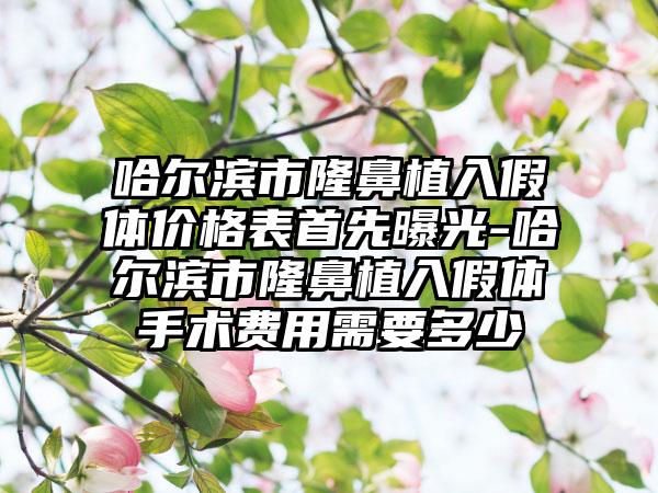 哈尔滨市隆鼻植入假体价格表首先曝光-哈尔滨市隆鼻植入假体手术费用需要多少