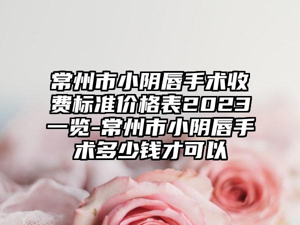 常州市小阴唇手术收费标准价格表2023一览-常州市小阴唇手术多少钱才可以