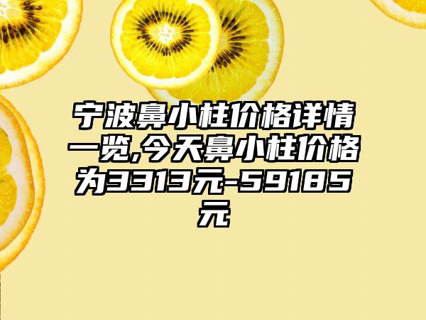 宁波鼻小柱价格详情一览,今天鼻小柱价格为3313元-59185元