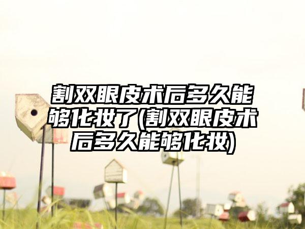 割双眼皮术后多久能够化妆了(割双眼皮术后多久能够化妆)