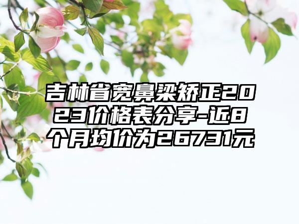 吉林省宽鼻梁矫正2023价格表分享-近8个月均价为26731元