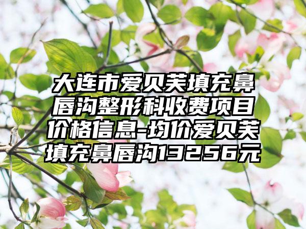 大连市爱贝芙填充鼻唇沟整形科收费项目价格信息-均价爱贝芙填充鼻唇沟13256元