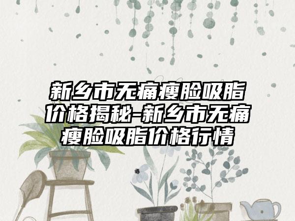 新乡市无痛瘦脸吸脂价格揭秘-新乡市无痛瘦脸吸脂价格行情