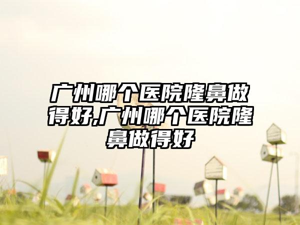 广州哪个医院隆鼻做得好,广州哪个医院隆鼻做得好