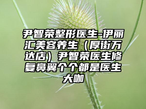 尹智荣整形医生-伊丽汇美容养生（厚街万达店）尹智荣医生修复鼻翼个个都是医生大咖