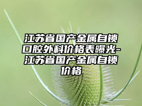 江苏省国产金属自锁口腔外科价格表曝光-江苏省国产金属自锁价格