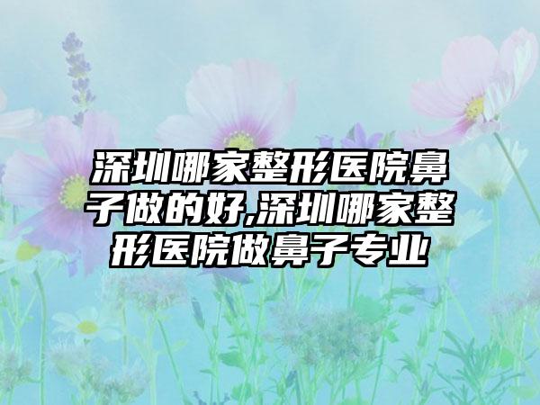 深圳哪家整形医院鼻子做的好,深圳哪家整形医院做鼻子正规