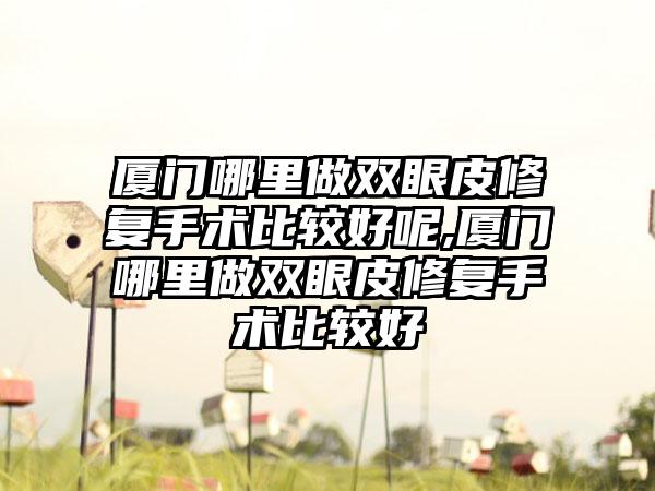 厦门哪里做双眼皮修复手术比较好呢,厦门哪里做双眼皮修复手术比较好