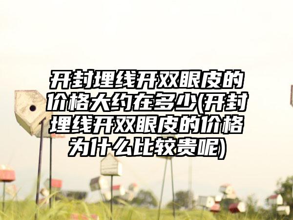 开封埋线开双眼皮的价格大约在多少(开封埋线开双眼皮的价格为什么比较贵呢)